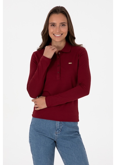U.S. Polo Assn. Kadın Bordo Basic Polo Yaka Sweatshırt 50313593-VR014