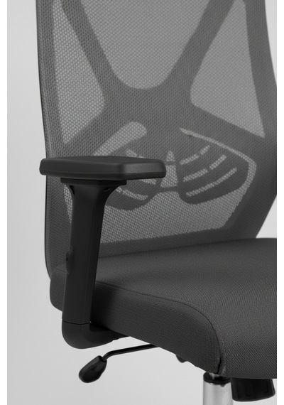 Upstyle Meltem Başlıklı Kumaş Ergonomik Çalışma Koltuğu Gri 66 125 65 Cm
