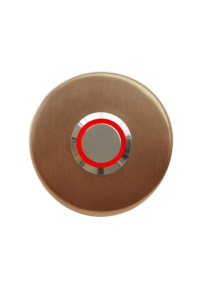Lockway Z-101abk Bronz Paslanmaz Tek Kontak Zil Butonu Kırmızı Led