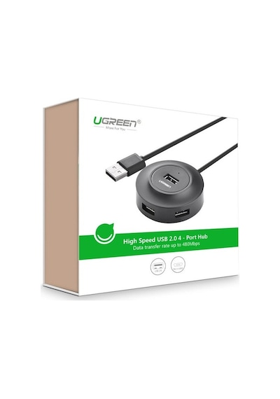 Ugreen 20277 4 Portlu USB 2.0 Çoklayıcı Hub Siyah