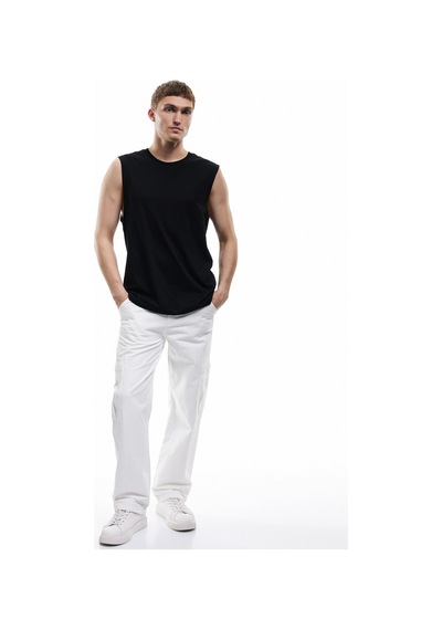 Koton Bisiklet Yaka Regular Fit Pamuklu Kolsuz Tişört Siyah 5sam30013mk Siyah