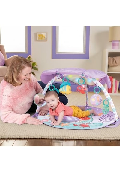 Bright Starts, Küçük Deniz Kızı Twinkle Trove Işıklı Müzikal Bebek Yemek Zamanı Yastıklı Aktivite Merkezi, Yenidoğan ve Üzeri