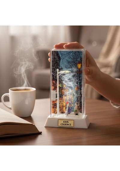 Kişiye Özel Led Işıklı Tatlı Aşıklar Temalı Dekoratif Gece Lambası