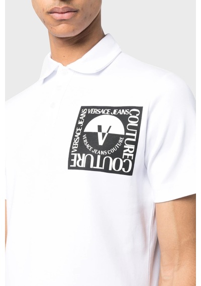 Versace Jeans Couture Erkek Polo Yaka T Shirt 74gagt15 Cj02o 003 Beyaz