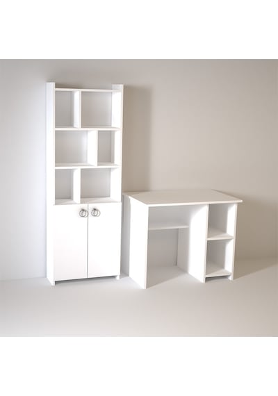 Kalenderdekor1 Kalender Dekor Avel Mayra 90 Cm Çalışma Masası Takımı Avm01 Beyaz