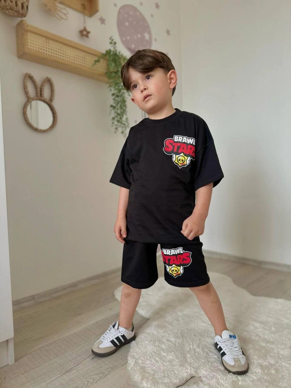 Cg Kids Sırt Baskı Karakter Baskılı Erkek Çocuk Alt Üst Takım Siyah