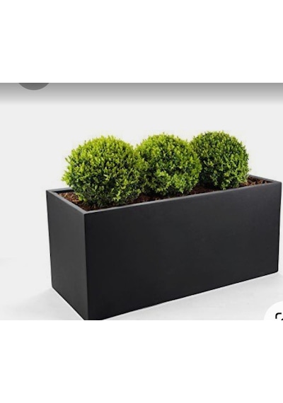 Trendesk Galvaniz Sınır Saksılık, Çiçeklik ,Çiçek Standı Texture Mat Siyah 25x60x50 CM