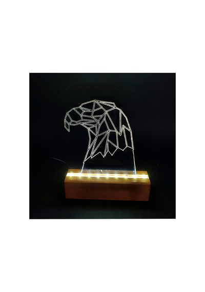 Kartal Led Işıklı Pleksi Kişiye Özel Gece Lambası Beyaz - 738318745 Beyaz