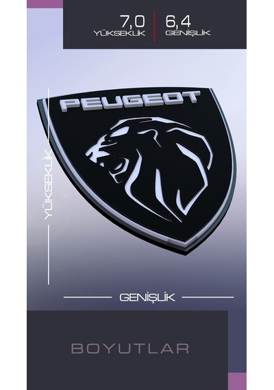 Peugeot Yeni Aslan 3d Kabartmalı 6 Cm Jant Göbeği Logo - Tüm Mode