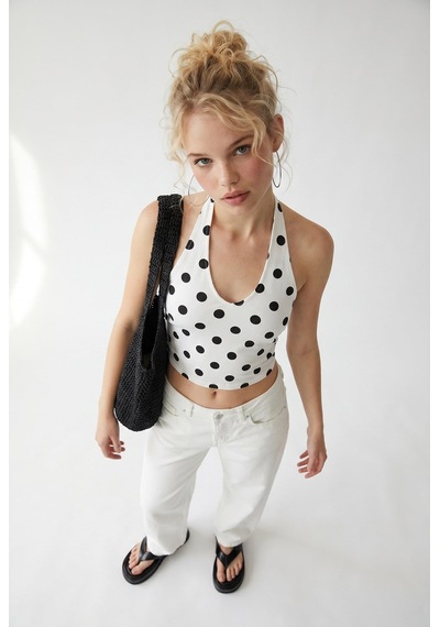 Mixray 2128 Kadın İnce Mevsimlik Yüksek Bel Wide Leg Denim Pantolon Beyaz