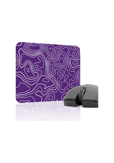 Mor Beyaz 22x18 Taraftar Gaming Oyuncu Mouse Pad Kaymaz Taban Küçük Klavye Fare Altlığı Topography
