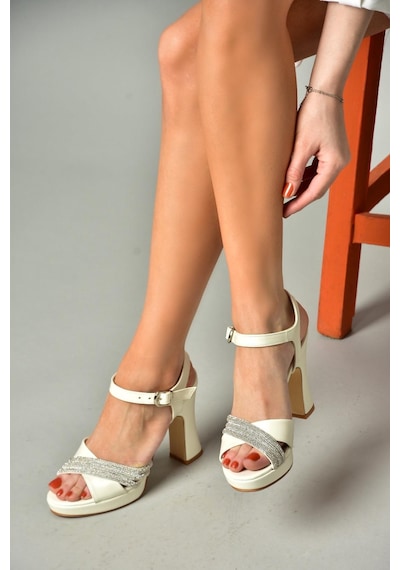 Fox Shoes S246575509 Sedef Kalın Topuklu Kadın Abiye Ayakkabı SEDEF