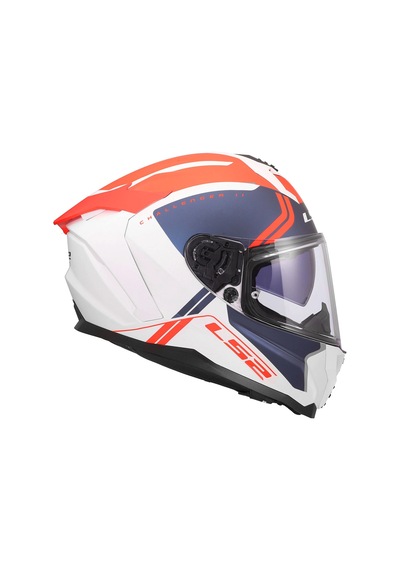 Ls2 Challenger 2 Tıtan Mat Beyaz-mavi-kırmızı Kask Mat Beyaz