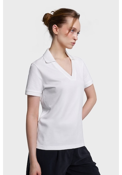 Lescon Kadın Kısa Kollu Polo Yaka T-shirt 26y-2108 Beyaz