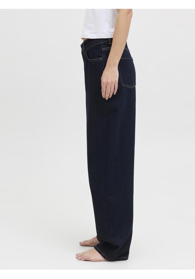 Jack & Jones Kadin Barrel Fit %100 Pamuk Jean - Fuji - 12287824 Dark Blue Denim