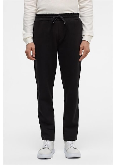 Süvari Siyah Regular Düz Jogger Pantolon Siyah