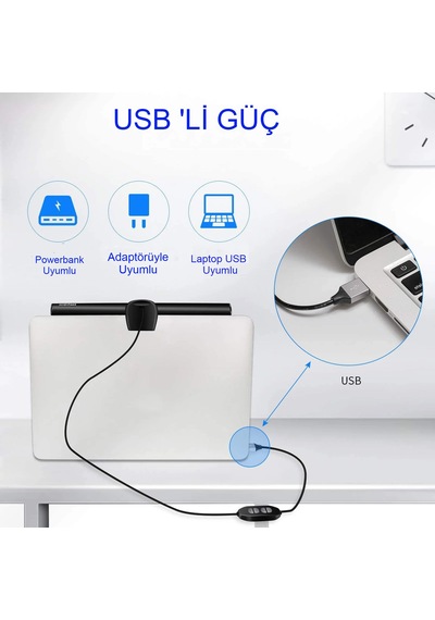 Laptop Monitör Işığı Göz Koruyucu Usb Kısılabilir Led Yansımasız