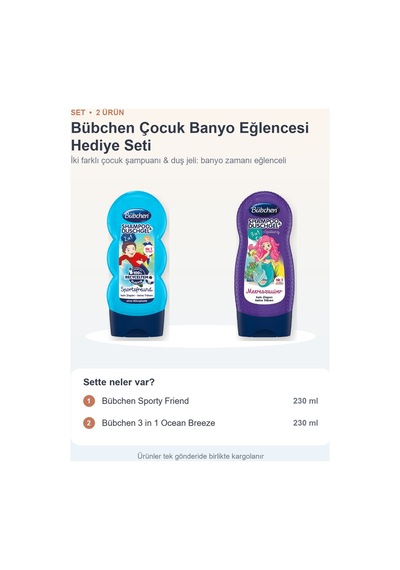 Çocuk Banyo Eğlencesi Hediye Seti 2 Parça: Sporty Friend + 3 İn 1 Ocean Breeze