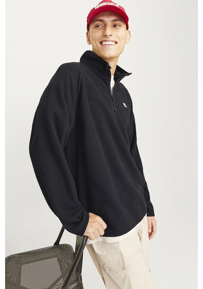 Jack & Jones Jjecorp Logo Fleece Quarter Zıp Siyah12258490 001
