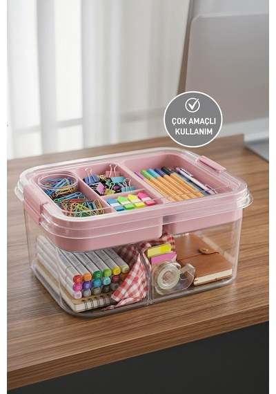 Selka Home Bölmeli Organizer Kutu Pembe