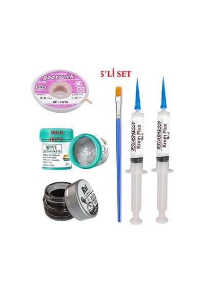 Best Krem Lehim 183 C 50gr Havya Uc Temizleyici Flux Lehim Toplama Cp-2015 Lehim Emme Teli Fırça Seti01