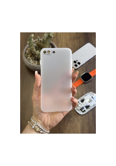 İphone 7 Plus Uyumlu Süper İnce Mat Ultra Thin Silikon Kılıf Gri