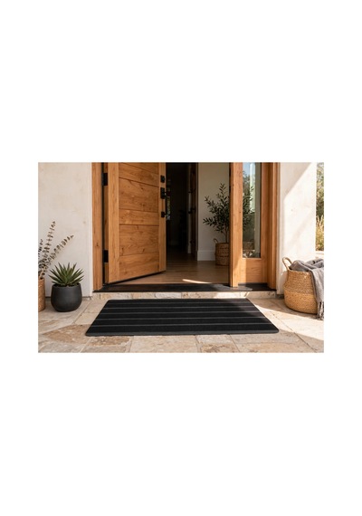 Delta Cc006a Kaymaz Taban Siyah Desenli Nem Alıcı Toz Alıcı Kapı Önü Paspası Uv Dayanıklı 45x70