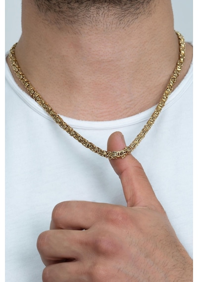 Takı Dükkanı Sarı Gold Renk Erkek Çelik Kral Zincir Kolye Ck11 Altın