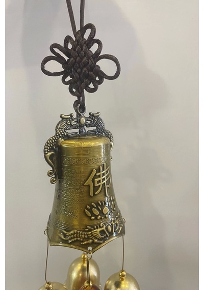 Deprem Zili Çanı Duvar Rüzgar Çanı Zili Feng Shui Ejderha Yılı Metal Borulu Budha Buda Ejderha Çift Balıkobjeli