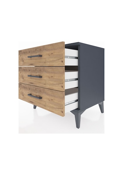 Hyperion Komodin 3 Çekmeceli 60x44x64 Antrasit-çam Antrasit