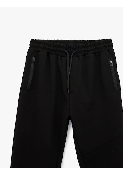 Koton Regular Fit Fermuarlı Cepli Pamuklu Beli Bağcıklı Jogger Eşofman Altı Gri 6sam40013mk