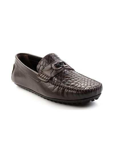 Bambi Kahve Hakiki Deri Erkek Loafer Ayakkabı E01757714803 Kahve