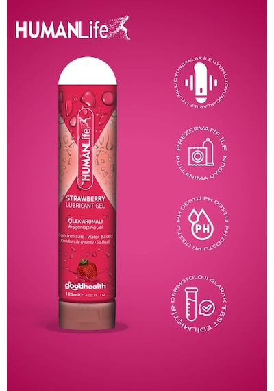 Humanlife Çilek Aromalı Kayganlaştırıcı Jel 3 x 125 ML