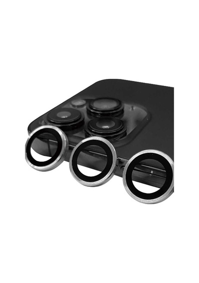 iPhone Uyumlu 15 Pro Max Raze Metal Kamera Lens - Gümüş