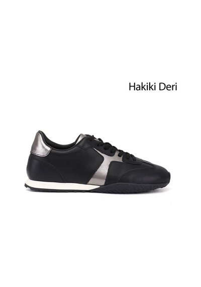 Gönderi(R) Gönderi R Kadın Siyah Lastik Bağcıklı Hakiki Deri Sneaker Ddza83742148