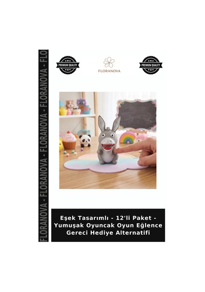 Tasarımlı - 12'li Paket - Yumuşak Oyuncak Oyun Eğlence Gereci Hediye Alternatifi