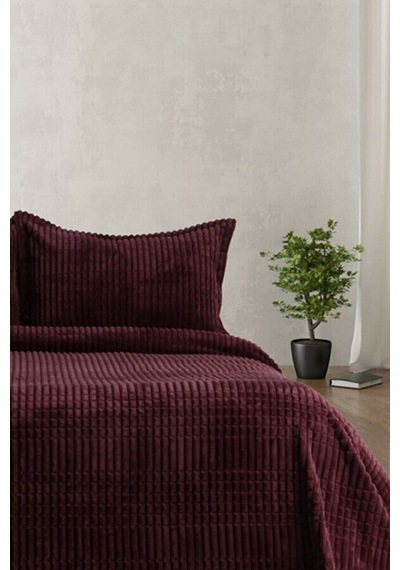 Modern Line 3 Parça Battaniye Seti - Cherry Diğer