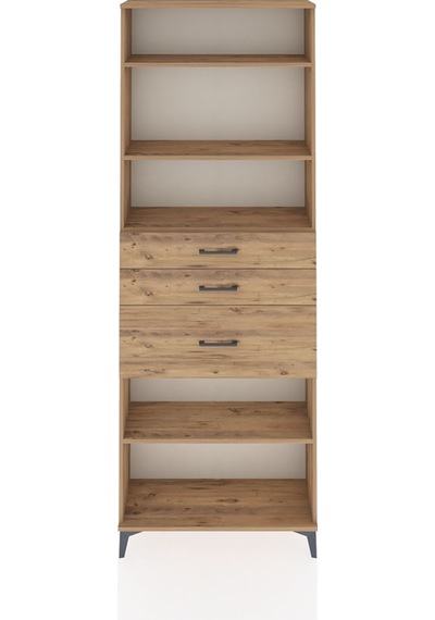 Arges Dolap 4 Raflı 3 Çekmeceli 88x30x243 Çam-çam Atlas Çam