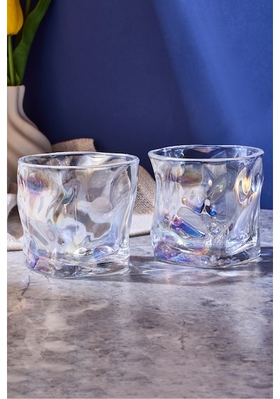 Piero Luster 2'li Kristal Cam Bardak 200 Ml Luster Çok Renkli