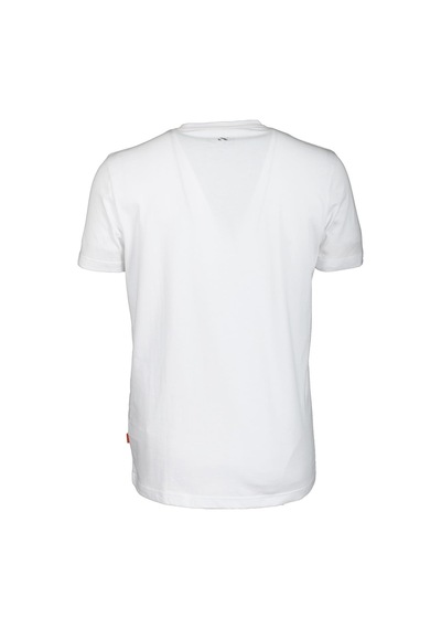 Erkek Beyaz Slim Fit Bisiklet Yaka Baskılı %100 Pamuk T-shirt Jeans 1104-beyaz Beyaz