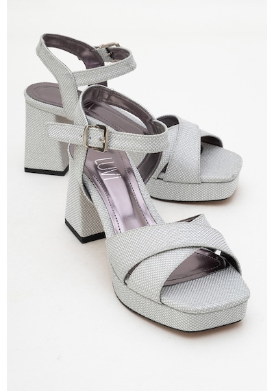 Luvishoes Luvi Shoes Lisbon Gümüş Simli Çapraz Bantlı Kadın Platform Topuklu Ayakkabı Gümüş Luvishoes Luvi Shoes Lisbon Gümüş Simli Çapraz Bantlı Kadın Platform Topuklu Ayakkabı Gümüş
