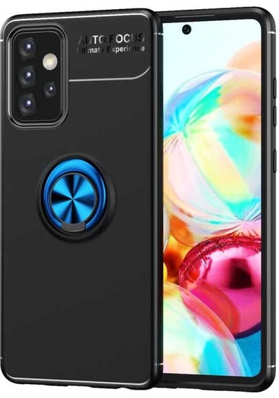 Samsung Uyumlu Galaxy A72 Kılıf Zore Ravel Silikon Kapak Siyah-Mavi