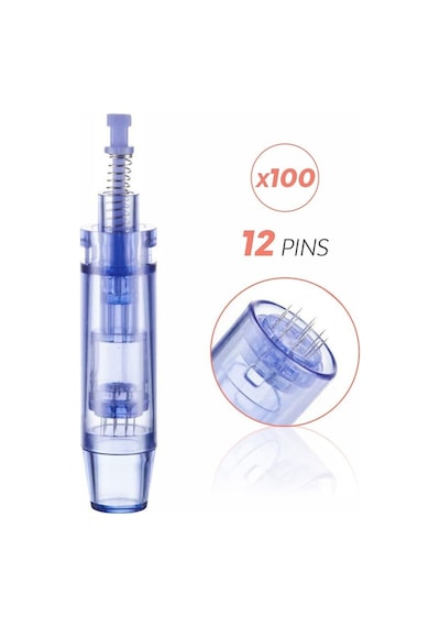 Mavi Kapaklı Dermapen Iğnesi 12 Iğneli 100 Adet