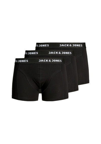 Jack & Jones Erkek 3'Lü Boxer 63412171944 Siyah Siyah