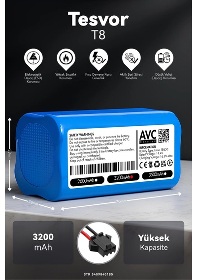 Tesvor T8 3200mah Robot Süpürge Bataryası K.k