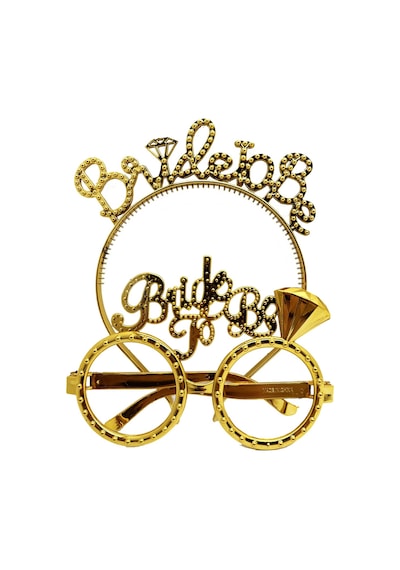 Bride To Be Yazılı Taç Ve Bride To Be Yazılı Gözlük Seti Altın Renk