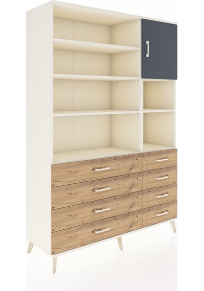 Hyperion Dolap 8 Raflı 8 Çekmeceli Tek Kapaklı 132x44x195 Aytaşı-antrasit/çam Antrasıt/atlas Çam Hyperion Dolap 8 Raflı 8 Çekmeceli Tek Kapaklı 132x44x195 Aytaşı-antrasit/çam Antrasıt/atlas Çam