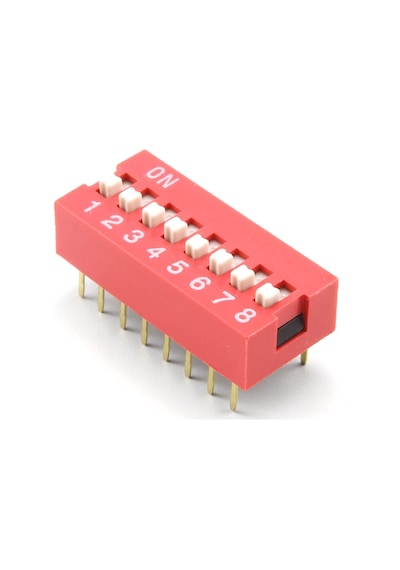 8li Dip Switch 8 Pin Kırmızı Anahtar Açık Kapalı Seçim Adres Ayar On Off Bağlantı Anahtarı Test Ölçme Protot 1
