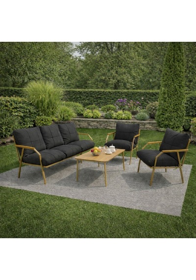 Cappucino 311 Masalı Antrasit Bahçe Oturma Grubu Modern Metal İskeletli 4 Lü Bahçe Seti Cappucino 311 Masalı Antrasit Bahçe Oturma Grubu Modern Metal İskeletli 4 Lü Bahçe Seti