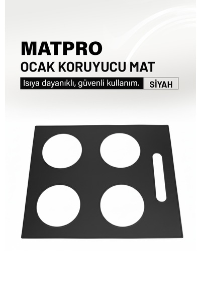 Kumtel Set Üstü Ocak Koruyucu Silikon Mat Siyah